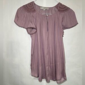 LOFT Soft Purple/Mauve Short Sleeve Women’s Blouse Size XS